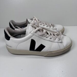 Veja Campo Leather White Black Men's Sneaker 9.5 42.5 Casual Sustainable Brazil